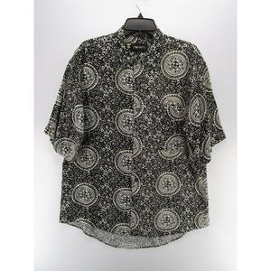 VINTAGE Hawaiian Shirt Medium JT Beckett Button Up Paisley 90s Loose *